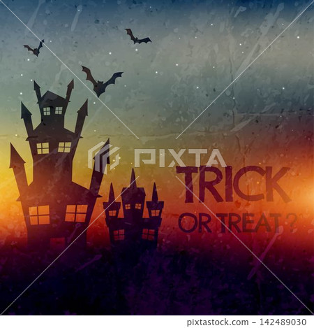 haunted halloween castle with bats haunted halloween castle with bats 142489030