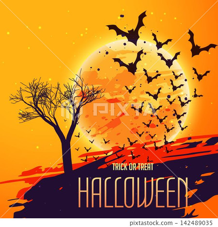 halloween celebration background with flying bats halloween celebration background with flying bats 142489035