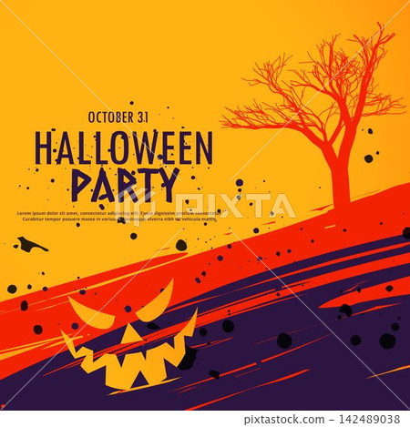 happy halloween celebration background in grunge style happy halloween celebration background in grunge style 142489038