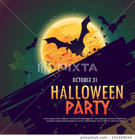halloween party invitation background with flying bats halloween party invitation background with flying bats 142489044