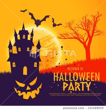 scary halloween festival party invitation background scary halloween festival party invitation background 142489050