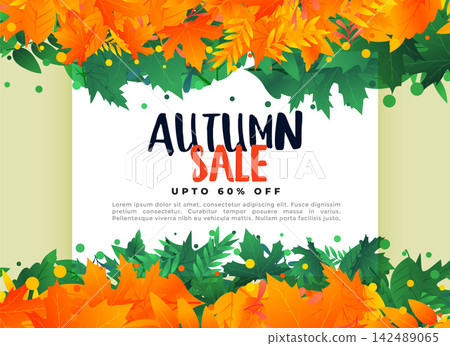 abstract autumn leaves sale banner background abstract autumn leaves sale banner background 142489065