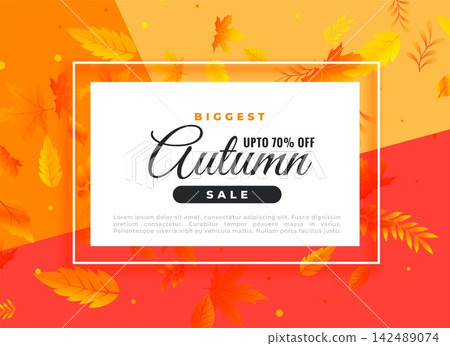 autumn sale banner with promotional details autumn sale banner with promotional details 142489074