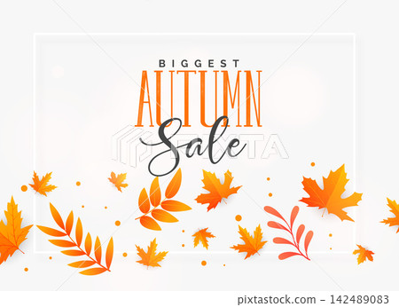 elegant autumn sale background with flying leaves elegant autumn sale background with flying leaves 142489083