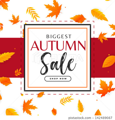 autumn sale background with leaves pattern autumn sale background with leaves pattern 142489087