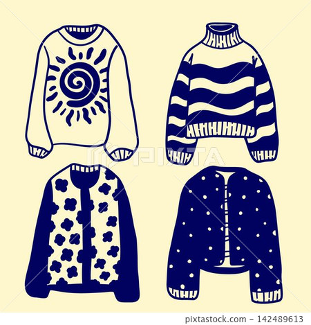 Cozy Winter Sweater Doodle Set Cozy Winter Sweater Doodle Set 142489613