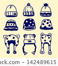 Cute Winter Hats Doodle Set 142489615