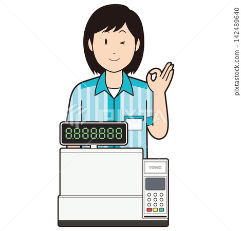 登記和女性便利店員⑦ 142489640