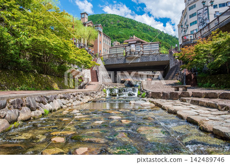 Scenery of a hot spring town [Gero Onsen, Seseragi no Komichi (Babbling Brook Path)] (Gero City, Gifu Prefecture) 142489746