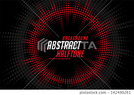abstract halftone circular lines red black pattern background abstract halftone circular lines red black pattern background 142490261