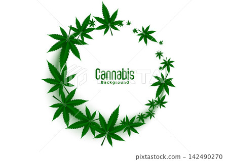 cannabis or marijuana weed leaves frames background design 142490270