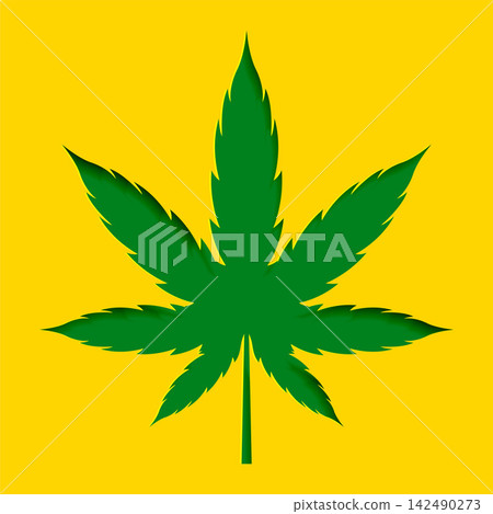 papercut style marijuana cannabis leaf design background papercut style marijuana cannabis leaf design background 142490273