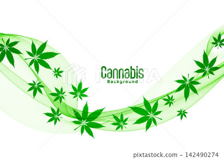 floating green cannabis marijuana leaves background design floating green cannabis marijuana leaves background design 142490274