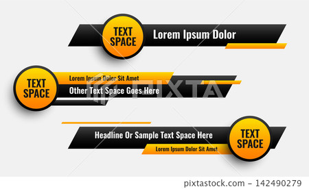 lower third banners in circle and geometric style lower third banners in circle and geometric style 142490279