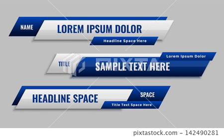 stylish blue geometric lower third banner template design stylish blue geometric lower third banner template design 142490281