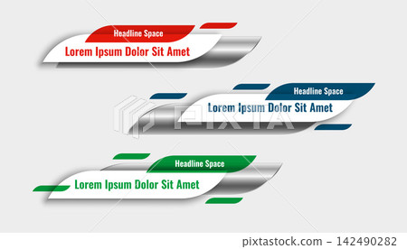 stylish lower third banner template design set 142490282
