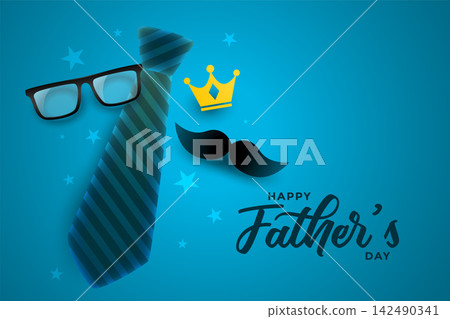 happy fathers day attractive card design in blue theme happy fathers day attractive card design in blue theme 142490341