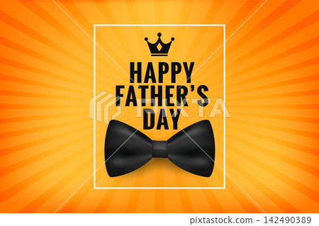 happy fathers day wishes card with realistic bow happy fathers day wishes card with realistic bow 142490389