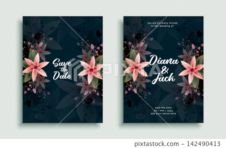 wedding flower decoration invitation card design template wedding flower decoration invitation card design template 142490413
