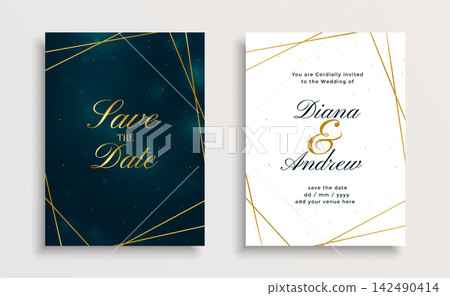 creative royal golden line wedding invitation card design creative royal golden line wedding invitation card design 142490414