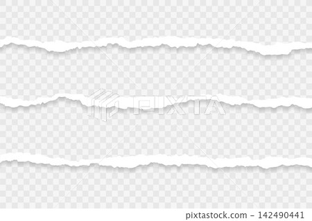 three long piece of torn papers transparent background three long piece of torn papers transparent background 142490441