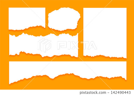 set of torn ripped paper sheets texture set of torn ripped paper sheets texture 142490443