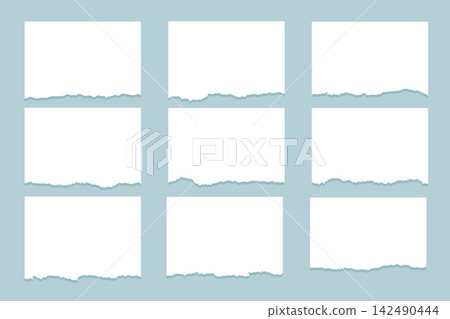 torn paper ripped sheets set of nine 142490444
