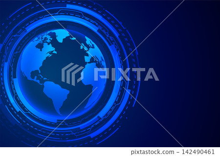 futuristic technology earth blue digital background design futuristic technology earth blue digital background design 142490461