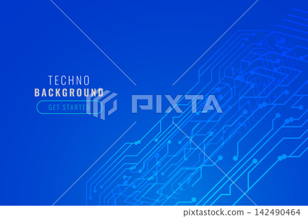 blue digital technology circuit lines background design blue digital technology circuit lines background design 142490464