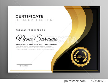 golden certificate of appreciation for multipurpose design golden certificate of appreciation for multipurpose design 142490470