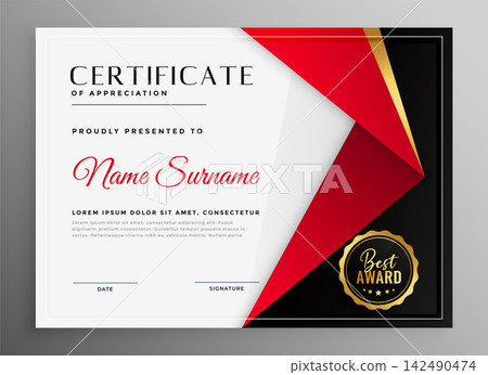 certificate of appreciation luxury red theme template design certificate of appreciation luxury red theme template design 142490474