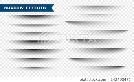 set of paper shadow effect on transparent background 142490475