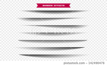 seven realistic wide paper sheet shadows set seven realistic wide paper sheet shadows set 142490478