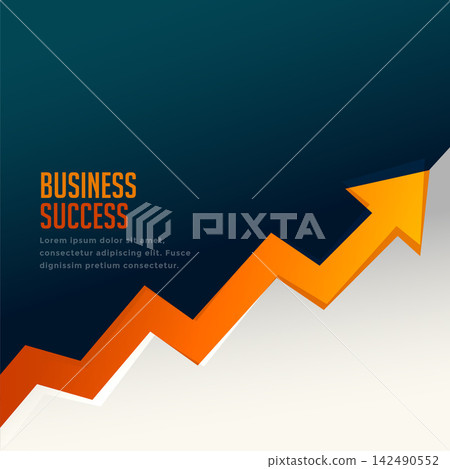 business success growth arrow with upward arrow 142490552