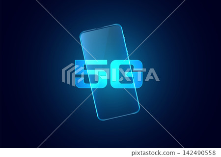 5G fifth generation mobile superfast technology background design 5G fifth generation mobile superfast technology background design 142490558
