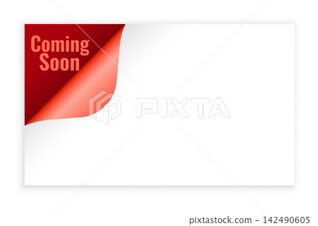 coming soon background in page curl style design coming soon background in page curl style design 142490605