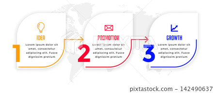modern three steps business infographic directional template modern three steps business infographic directional template 142490637
