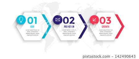 hexagonal style three steps business infographic template hexagonal style three steps business infographic template 142490643