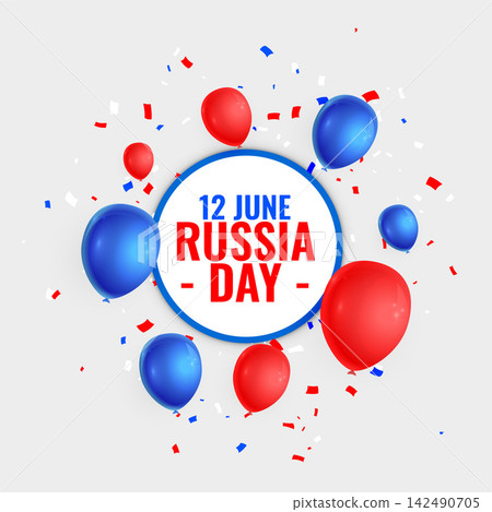 happy russia day celebration background with balloon decoration happy russia day celebration background with balloon decoration 142490705