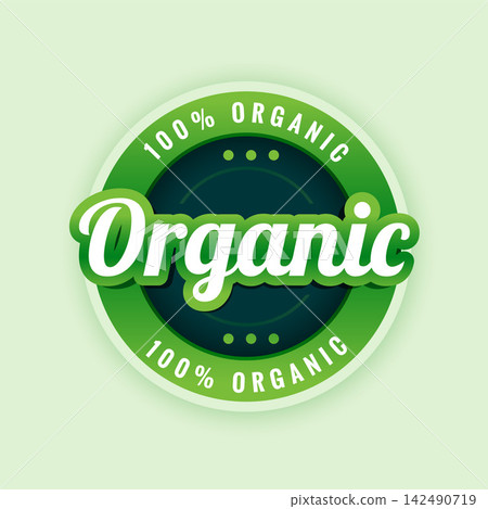 100% pure and organic label or sticker design 100% pure and organic label or sticker design 142490719