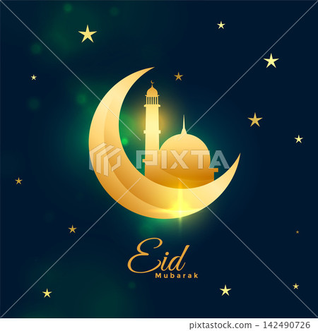 golden shiny eid mubarak festival greeting background golden shiny eid mubarak festival greeting background 142490726