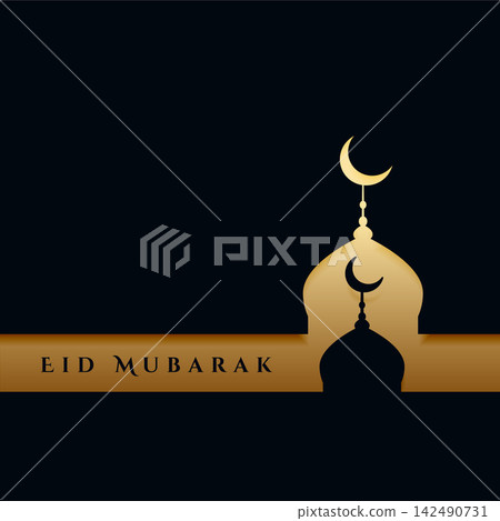 elegant black and gold eid festival greeting background elegant black and gold eid festival greeting background 142490731