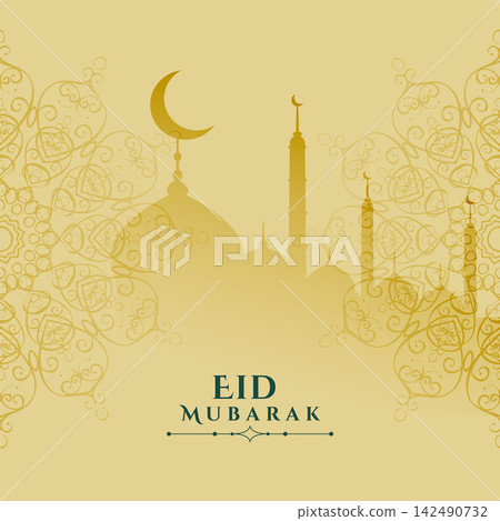 eid mubarak festival card elegant design background eid mubarak festival card elegant design background 142490732