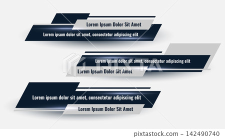 three geometric lower third banners set design three geometric lower third banners set design 142490740
