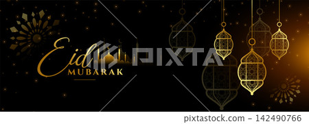 eid mubarak black and gold festival banner design eid mubarak black and gold festival banner design 142490766