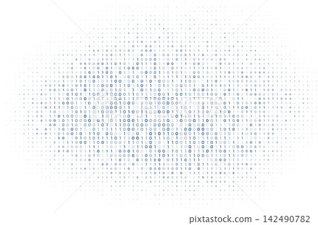 white digital matrix of binary code numbers background white digital matrix of binary code numbers background 142490782