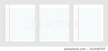 blank sheet of lined notebook paper set blank sheet of lined notebook paper set 142490797
