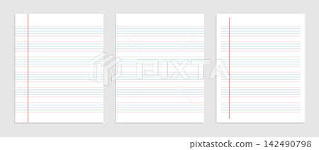 five line english paper sheet of notebook 142490798