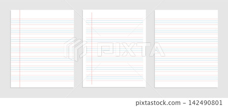four line english paper sheet of notebook 142490801