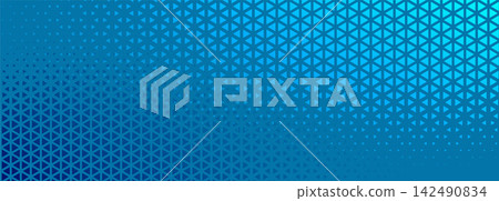 blue halftone banner with triangle shapes design blue halftone banner with triangle shapes design 142490834